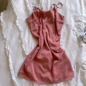 Pink slip dress